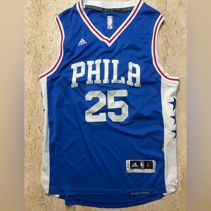 Adidas Swingman NBA Philadelphia 76ers Ben Simmons #25 Jersey Blue Size Large
